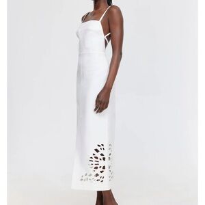 Acler White Sleeveless, Backless Cocktail Dress